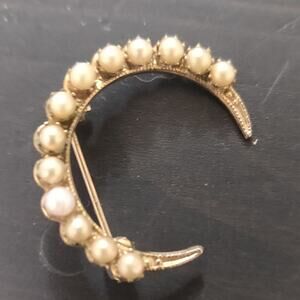 Vintage Crescent Pearl Pin